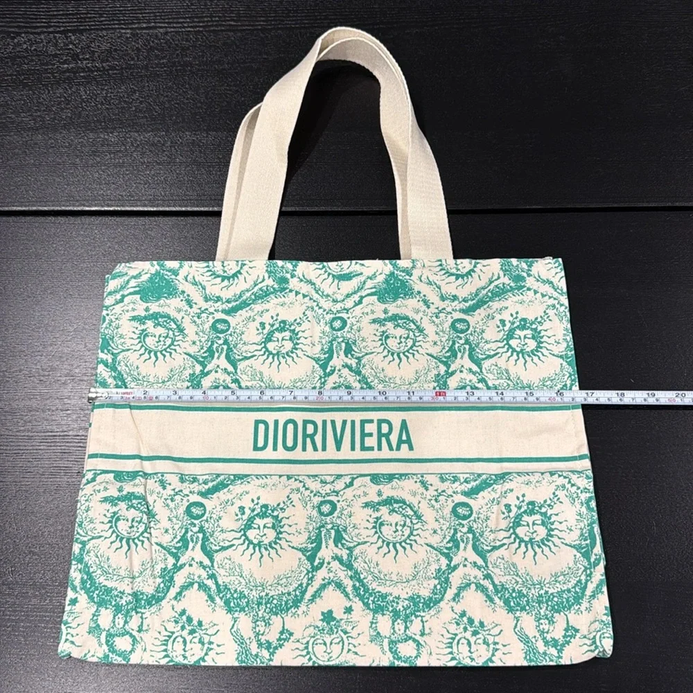 Dior Canvas Dioriviera Christian Dior Aquamarina Toile de Jouy Soleil Tote Bag